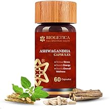 Biogetica Ashwagandha Vitality Supplement - Daily Adaptogenic Balance & Energy Support Formula - Plant Based Ayurvedic Rejuvenation - Vegan Capsules for Strength & Stamina - 60 Count