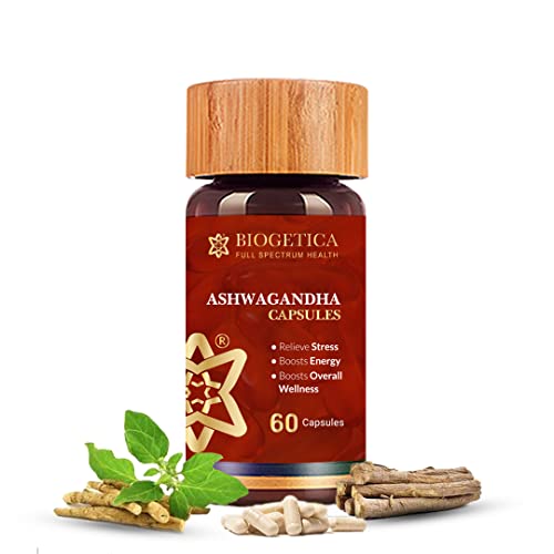 Biogetica Ashwagandha (Boost Over All Wellness) - Boost Energy, Strength, Stamina - Rejuvenates Body - 100% Vegan - 60 Capsule