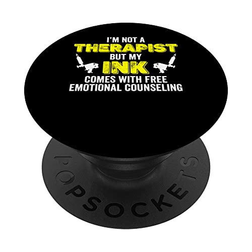 Tattoo Artist Job Art Lovers Tattoo Gun Inks Tattooist PopSockets Swappable PopGrip, Black