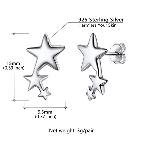 Climber Earrings Womens Gifts Ear Crawlers Cartilage Earring 925 Sterling Silver Star Earrings For Women Girls #TOP5