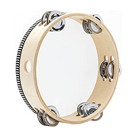 Musfunny 8 Inch Handheld Tambourine with Jingles Cover