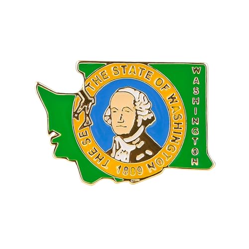 Image of State Shaped Map Lapel Metal Pin Enamel Brooch Keepsake Beautifully Designed for Backpack Hat