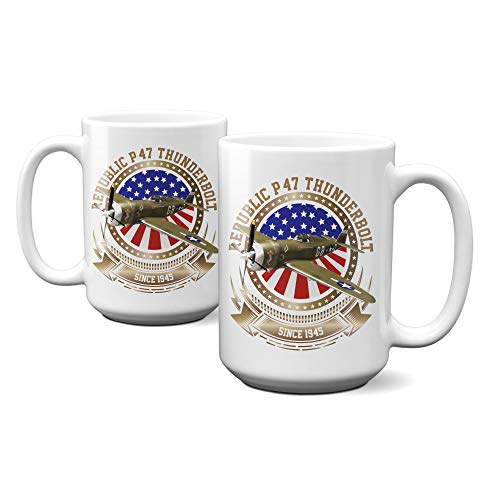 Taza P-47 Thunderbolt Stars and Stripes 15oz miniatura 2