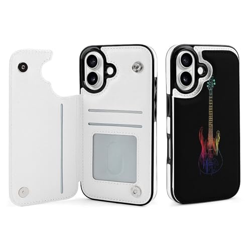 Heartbeat - Custodia a portafoglio per cellulare compatibile con iPhone 16 con porta carte di credito