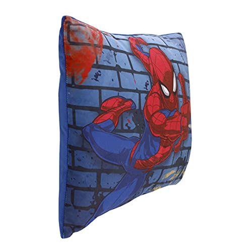 Disney Marvel Spiderman Wall Crawler czerwony, biały i niebieski pajęczyny super miękka poduszka dla malucha