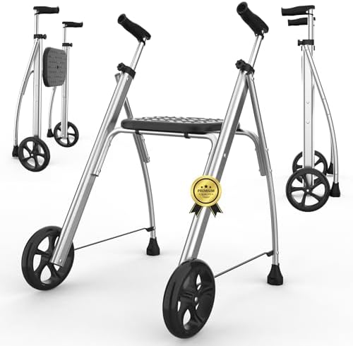 INDESmed |Déambulateur 2 roues pliable pour personnes âgées et à ...