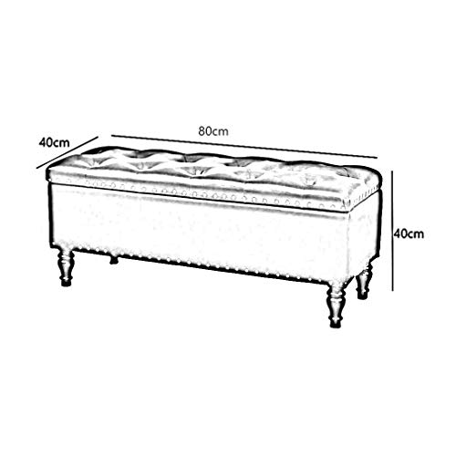 Tabouret bout de lit coffre de rangement pliant 80cm capitonné - 4