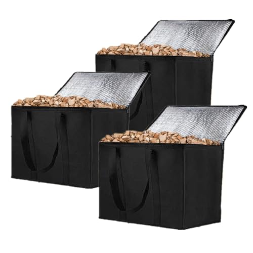 3Pcs Wood Pellet Storage Containers, 20lbs Black Wood Pellet Storage