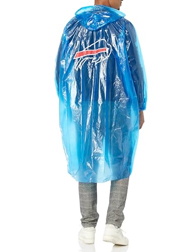 Image of NFL Waterproof Rain Poncho for Adults, Sporty, Elastic Sleeves and Drawstring Hood, Unisex Rain Coat