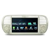XTRONS Single Din Car Stereo for Fiat 500, Android 13 Octa Core 4GB RAM 64GB ROM Car Radio Player, 7 Inch IPS Touch Screen GPS Navigation for Car Head Unit DSP Car Play Android Auto 4G LTE (Cream)