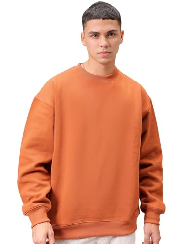 Image of The Indian Garage Co Men Oversized Solid Overhead Crewneck Sweatshirt