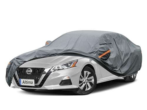 Image of GUNHYI Premium Car Cover Custom Fit Nissan Altima (1998-2026), 16 Layers Heavy Duty Car Cover Waterproof All Weather with Zipper Door for Sun Rain Snow Dust Uv Protection