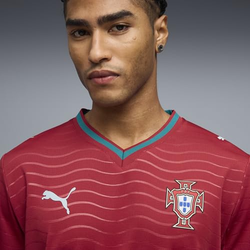 PUMA Men's FA Portugal Home Long Sleeve Jersey Replica, Club Red-Green Lagoon SS26, Large Fpf Replica Ls by PUMA - Used condition - Image 3