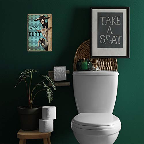Nice Butt Goats Tin Sign Wall Art Canvas Print Funny Vintage Retro Poster Paintings Cute Goats Home Bedroom Bathroom Decor Picture Vertical,8X12Inches. #TOP4