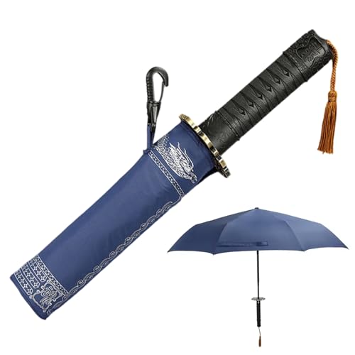 Paraguas katana impermeable y cortavientos con mango de plástico de espada 6