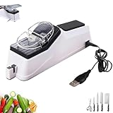 Surudoisharp Pro Electric Knife Sharpener，5 Seconds for Quick Sharpening, Knives Automatic Knives Sharpener, Knife Sharpener with Protective Cover for Kitchen Knives-A