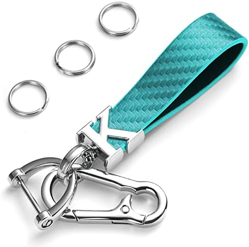 DEKEWEI Carbon Fiber Style Car Keychain Microfiber Leather Key Chain , Universal Key Chains for Key Fobs for Men and Women