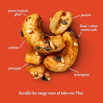 Sahale Snacks Thai Cashews Glazed Mix, 4 Ounces (Pack of 6)