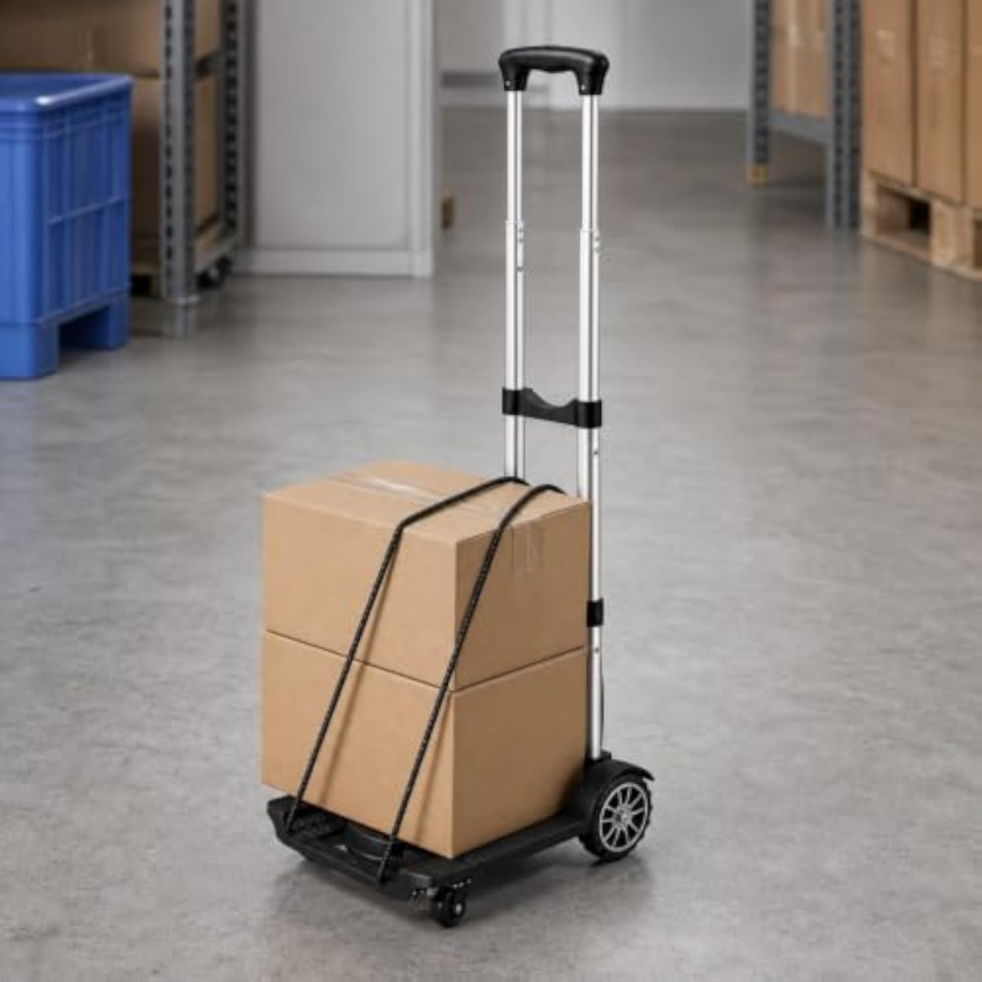 Portable Folding Hand Trolley with Telescoping Handle