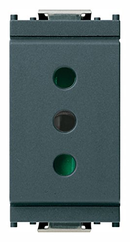 Vimar 0R14210.SL Plana Silver Presa Universale SICURY 2P+T 16A, 2 Moduli, Colore Argento - 3