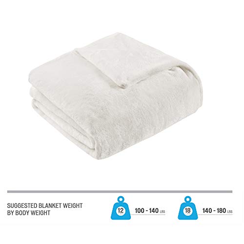 Sleep Philosophy Plush Weighted Ultra Soft And Cozy Warm Calming Heavy Blankets With Poly And Beads Filling, Zipper Removable Cover For Adults, 60X70-18Lbs, Ivory #TOP5