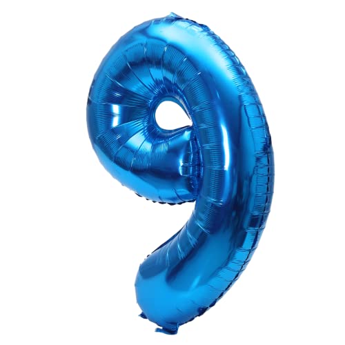 Image of YPSelected 32 Inch Large Foil Helium Number Balloon Birthday Wedding Party 0-9 (Blue, 9)