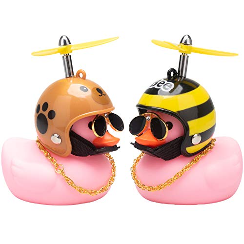 image for wonuu Pink Duck Car Dashboard Decorations Rubber Duck Car Ornaments Co