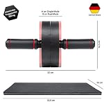 Bauchroller Bauchmuskeltrainer - Bauchtrainer für Zuhause - Bauch Weg Abdominal Trainer - AB Wheel Roller inkl. gepolsterter Kniematte – Bild 5