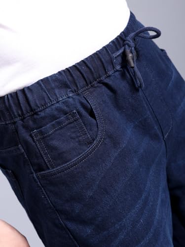 Image of The Indian Garage Co Men Regular Fit Solid Mid-Rise Stretchable Denim Cargo Joggers
