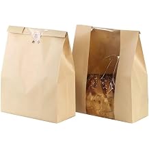 Pack of 100 Bread Bags for Homemade Bread,Large Kraft Paper Bread Sourdough Bags Grocery Bags for candy, sandwiches, snacks, pastries,Fruit Veggies -13.8 x8.3 x3.55 inch