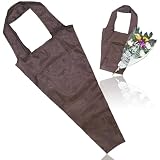 コモライフ 花束用バッグ ブラウン 花用 エコバック フラワー ブーケ バッグ 切り花 仏花 2Way サイズ調節可