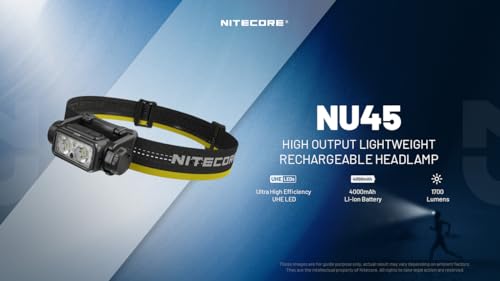 Lampe frontale rechargeable Nitecore NU45 pour éviter les pannes de batterie