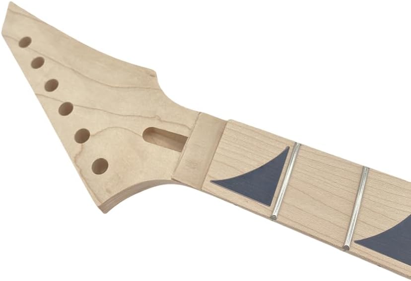 Maple Guitar Neck 24 fret 25.5 inch Shark fin Inlay Locking Nut DIY