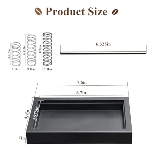 Low Profile Thin Drip Tray & 6 Bar 9 Bar 12 Bar OPV Spring Modification Kit & Long Stainless Steel Tube, Compatible with Gaggia Classic Pro Traditional Espresso Coffee Machine Parts