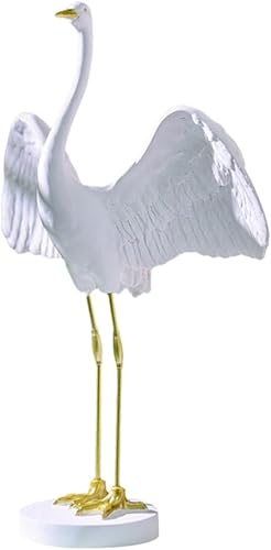 Milisten Decoración para exteriores, 1 unidad, estatuas de grúa de jardín, figuras de grúa de resina, esculturas de garza, estatuas de pájaros,