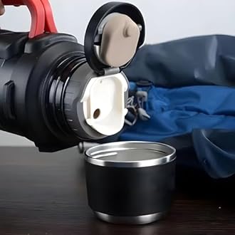 All Weather Thermos Vacuum Insulated Flask Bottle for Tea Coffee Soup Water with Green Tea Infuser - 24 Hours Hot and Cold (1.7 Litre) (Matt Black)