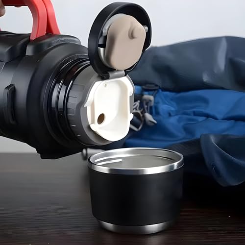 All Weather Thermos Vacuum Insulated Flask Bottle for Tea Coffee Soup Water with Green Tea Infuser - 24 Hours Hot and Cold (1.7 Litre) (Matt Black)