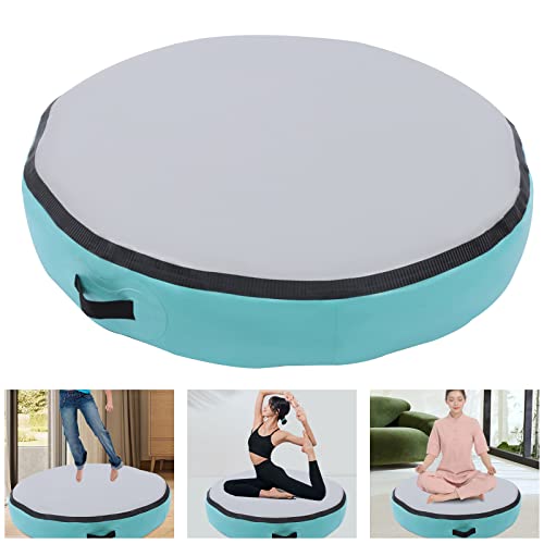 KIOPOWQ Opblaasbare gymnastiekmat, sportmat, ronde yogamat, fitnessmat, tumbling-mat, pilatesmat met luchtpomp, pvc… - Image 3