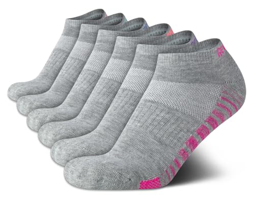Image of Reebok Womens No Show Socks Moisture Wicking Cushioned Low Cut Socks 6 Pack