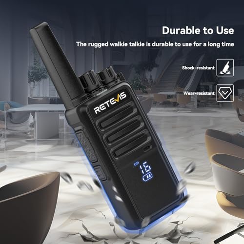 Image of Retevis RT68H Walkie Talkies for Adults Long Range,Portable FRS Two-Way Radios Rechargeable,Intuitive,Channel Power Display, with 6 Way Multi Charger,Hands Free Walkie Talkies with Earpiece (6 Pack)