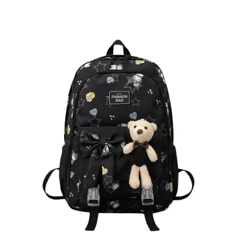 Image of SRZ School Bag College Bag Backpack for women Travel bag Polyester Trendy Stylish Backpack Drawstring Embroidery