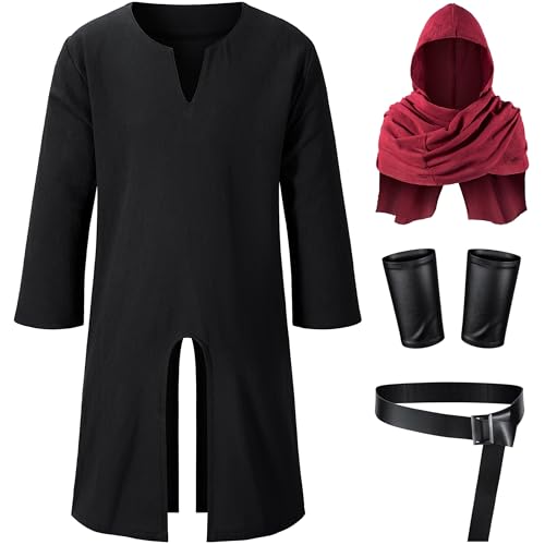 Image of TOKYO REVENGERS Kids Medieval Renaissance Pirate Costume Knight Cosplay Outfit LARP Costume Accessories Set