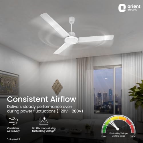 Image of Orient Electric Apex Swift 1200mm BLDC Ceiling Fan with Remote | BEE 5 Star Rated | High Speed, Energy Saving Motor | 210 CMM Air Delivery | Inverter Compatible | 3 Year Warranty by Orient |White
