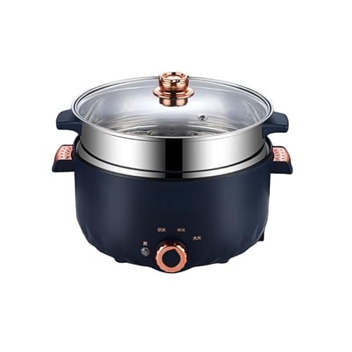 Iuseike 炊飯器 多機能 電気鍋 3段階の火力調整 大容量 2L/3L 電気蒸し器 操作が簡単 お手入れ簡単 スチームクッカー 1つの鍋で多用途に使える 温度制御保護付き 炊飯器 一人暮らし 家庭、キッチン、オフィス 揚げる/炒める/煮込む/茹でる/