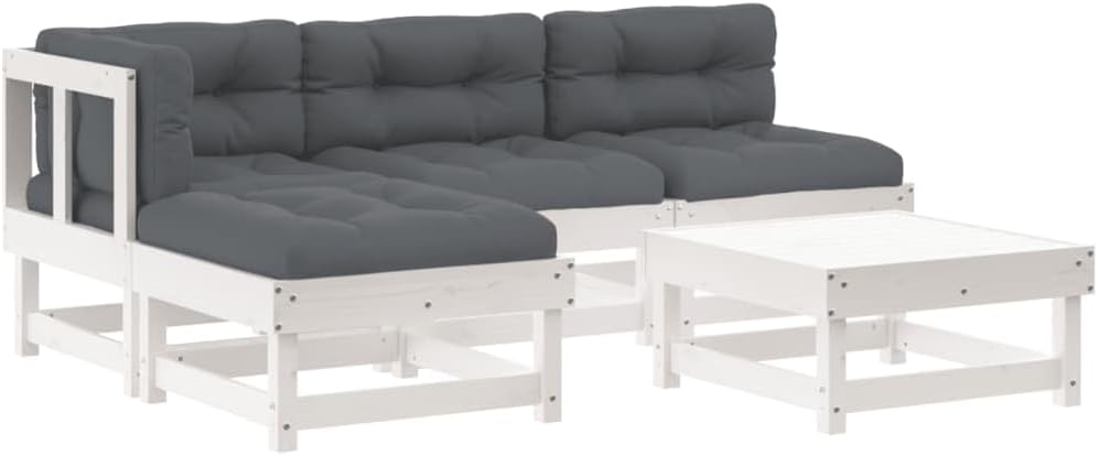 vidaXL Chill in the Garden with This Modern Lounge Set, Comfy Outdoor Seating, Modular Style, Sturdy Pine