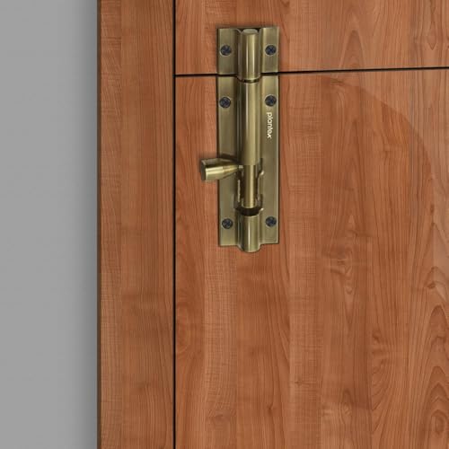 Image of Plantex Stainless Steel Tower Bolt /Tower Bolt for Home,Offices Doors and Windows /4 Inch Tower Bolt for Main Door /Door Latch /Kundi /Chitakini /Door Latch for Windows - Pack of 1 (Brass Antique)