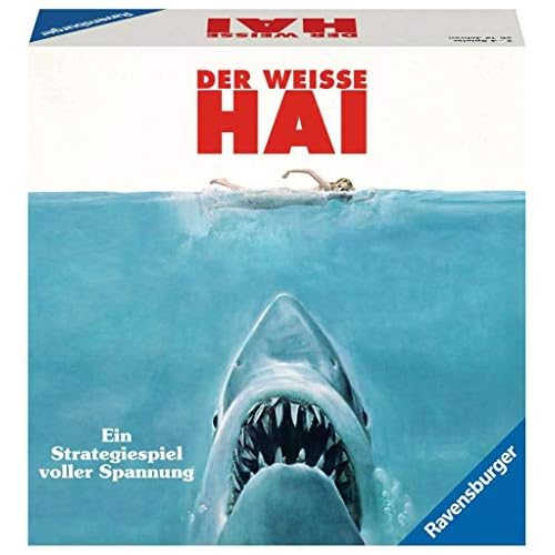 Ravensburger Brettspiel Der weisse Hai - Spannendes Strategiespiel für Erwachsene und Kinder ab 12 Jahren, Spiel zum berühmten Filmklassiker für 2-4 Spieler