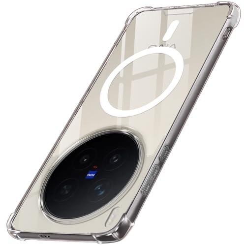 Image of TheGiftKart ShockProof Ultra-Hybrid Back Cover Case for Vivo X300 Pro 5G Compatible with MagSafe | 360 Protection | Crystal Clear Hard Back Cover Case for Vivo X300 Pro (PC & TPU, Transparent Bumper)