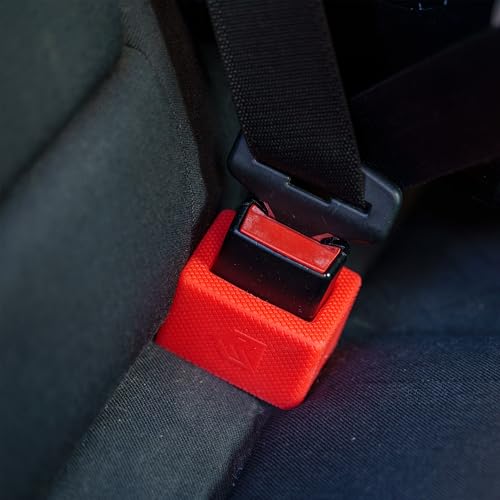 Auto Gurtschloss Halterung, 2 Stück, in Rot, Sicherheitsgurt Halter für einfaches Anschnallen, Gurthalterung für Kinder bis Senioren, Anschnallhilfe Autogurt, Gurtschlosshalter Abschnallschutz