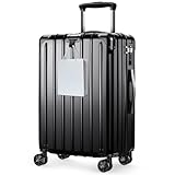 [LuggMate] スーツケース 超軽量 大容量 特殊フレーム採用 キャリーケース 隠しフック機能 耐衝撃 静音ダブルキャスター TSAロック搭載 ファスナータイプ キャリーバッグ 旅行 ビジネス 出張 入院 (ブラック, Sサイズ/機内持込可能（1~3泊/40L）)